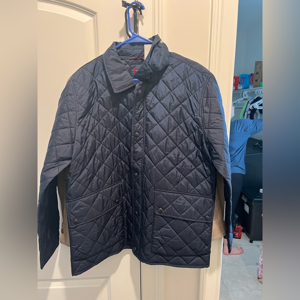 Untuck it main blue quilted jacket size large